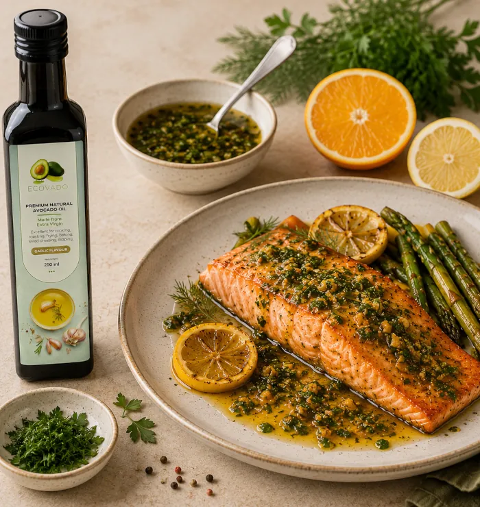 Roasted Salmon with Citrus Herb Dressing