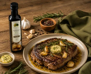 Steak with Garlic & Rosemary Butter